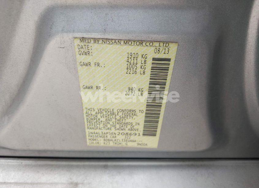 Photo 9 of 2014 Nissan Altima 2.5 S (VIN 1N4AL3AP5EN208691)