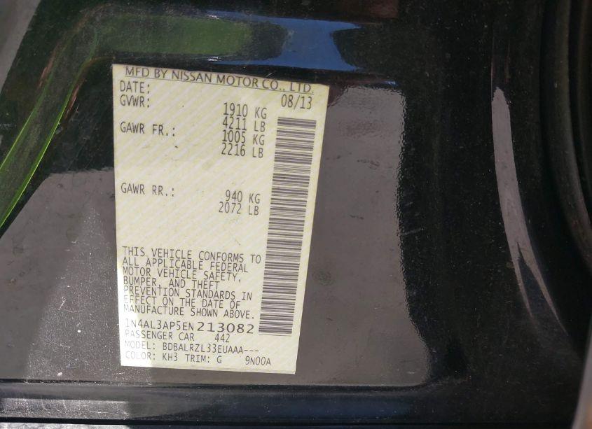 Photo 9 of 2014 Nissan Altima 2.5 S (VIN 1N4AL3AP5EN213082)