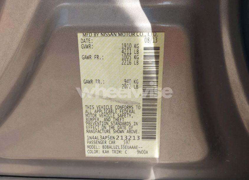 Photo 9 of 2014 Nissan Altima 2.5 SV (VIN 1N4AL3AP5EN213213)