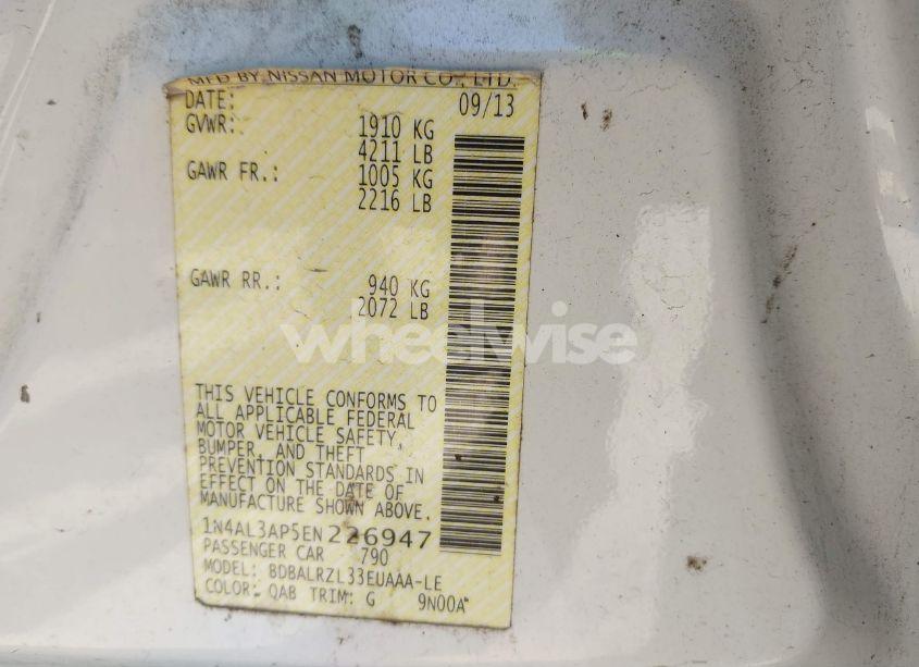 Photo 9 of 2014 Nissan Altima 2.5 S (VIN 1N4AL3AP5EN226947)