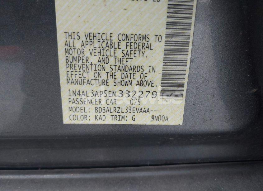 Photo 9 of 2014 Nissan Altima 2.5 S (VIN 1N4AL3AP5EN332279)