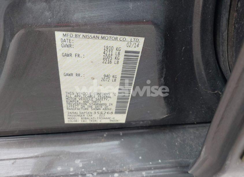 Photo 9 of 2014 Nissan Altima 2.5 SL (VIN 1N4AL3AP5EN355268)