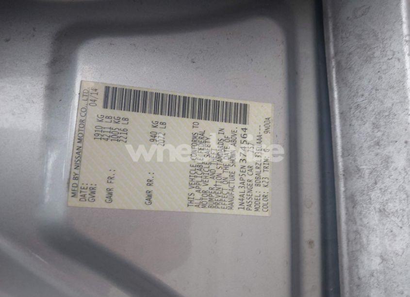 Photo 9 of 2014 Nissan Altima 2.5/2.5 S/2.5 SL/2.5 SV (VIN 1N4AL3AP5EN374564)