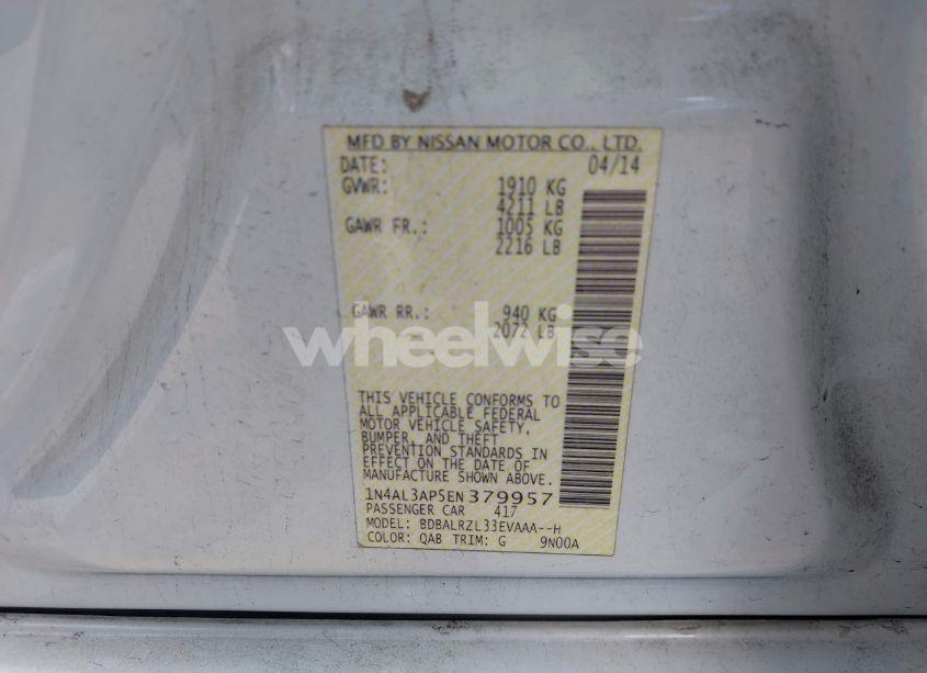 Photo 9 of 2014 Nissan Altima 2.5 S (VIN 1N4AL3AP5EN379957)