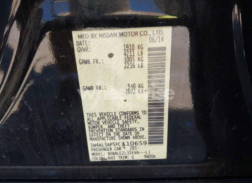 Photo 9 of 2015 Nissan Altima 2.5 S (VIN 1N4AL3AP5FC110659)