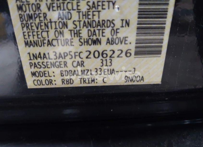 Photo 9 of 2015 Nissan Altima 2.5 SV (VIN 1N4AL3AP5FC206226)