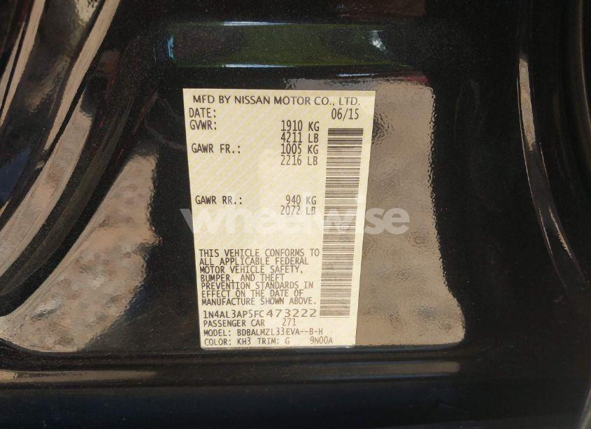 Photo 9 of 2015 Nissan Altima 2.5 SV (VIN 1N4AL3AP5FC473222)
