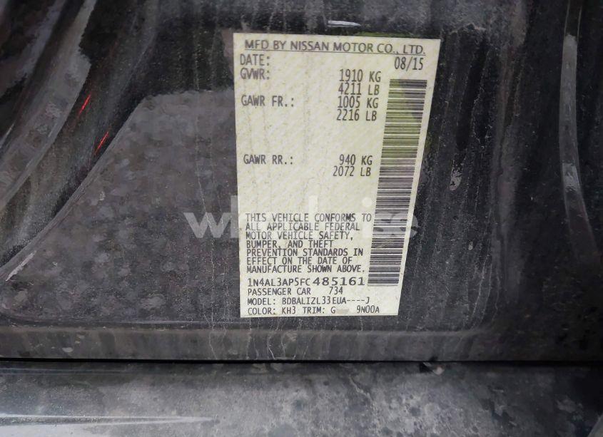 Photo 9 of 2015 Nissan Altima 2.5 SV (VIN 1N4AL3AP5FC485161)