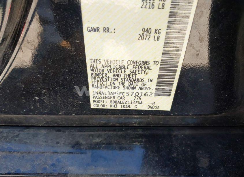 Photo 9 of 2015 Nissan Altima 2.5 S (VIN 1N4AL3AP5FC570162)