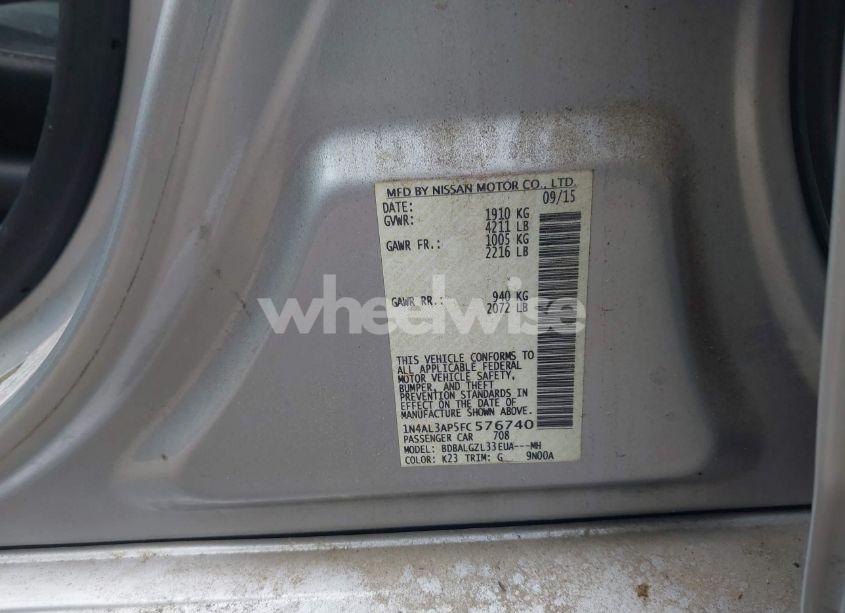 Photo 9 of 2015 Nissan Altima 2.5 S (VIN 1N4AL3AP5FC576740)