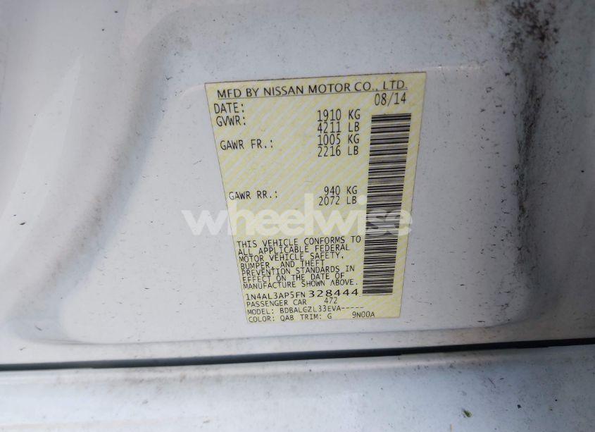 Photo 9 of 2015 Nissan Altima 2.5 S (VIN 1N4AL3AP5FN328444)