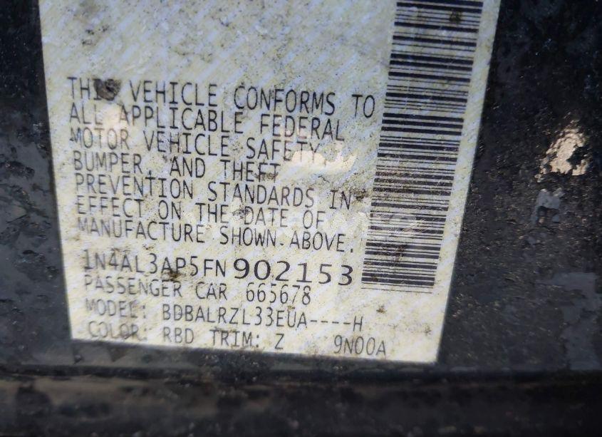 Photo 9 of 2015 Nissan Altima 2.5 SL (VIN 1N4AL3AP5FN902153)