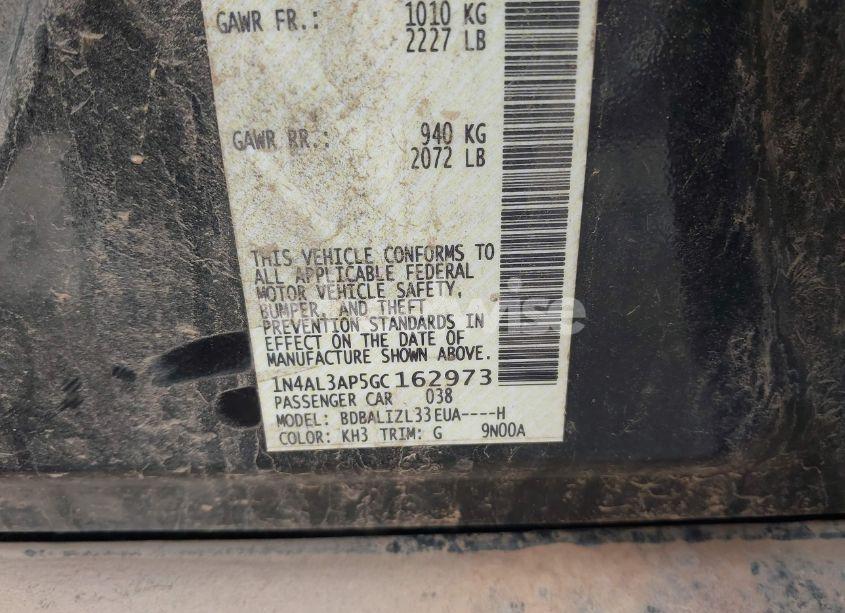 Photo 9 of 2016 Nissan Altima 2.5 SV (VIN 1N4AL3AP5GC162973)