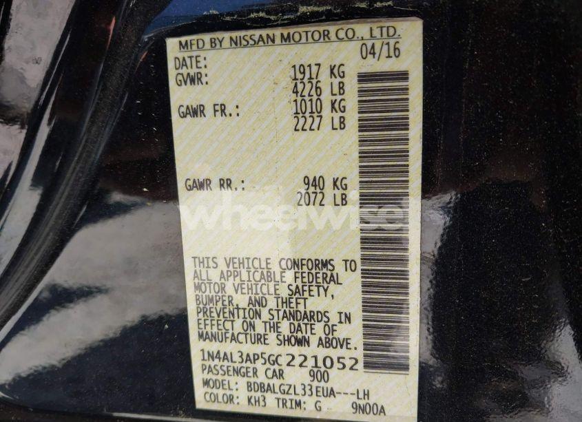 Photo 9 of 2016 Nissan Altima 2.5 S (VIN 1N4AL3AP5GC221052)