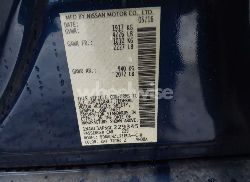 Photo 9 of 2016 Nissan Altima 2.5 SR (VIN 1N4AL3AP5GC229345)