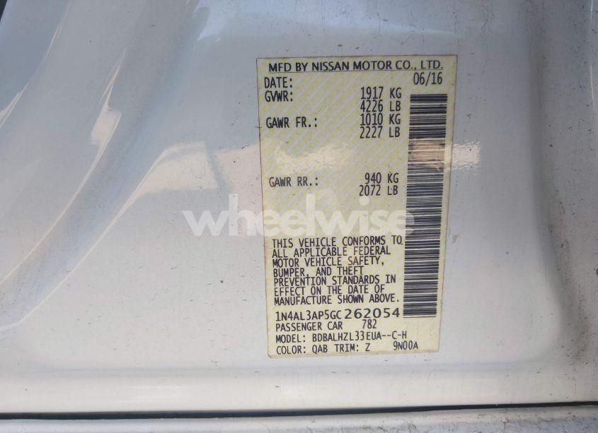 Photo 9 of 2016 Nissan Altima 2.5 SR (VIN 1N4AL3AP5GC262054)