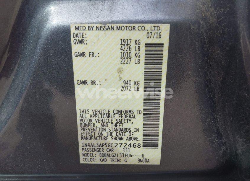 Photo 9 of 2016 Nissan Altima 2.5 S (VIN 1N4AL3AP5GC272468)