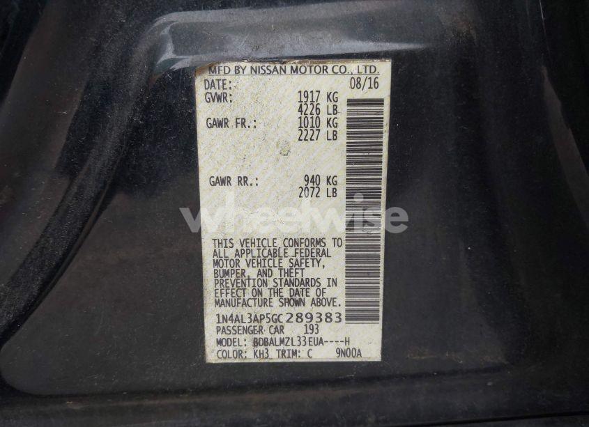 Photo 9 of 2016 Nissan Altima 2.5 SV (VIN 1N4AL3AP5GC289383)