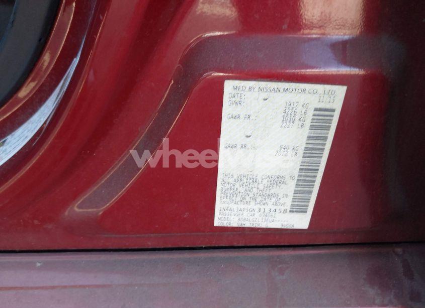 Photo 9 of 2016 Nissan Altima 2.5/2.5 S/2.5 SL/2.5 SR/2.5 SV (VIN 1N4AL3AP5GN313458)