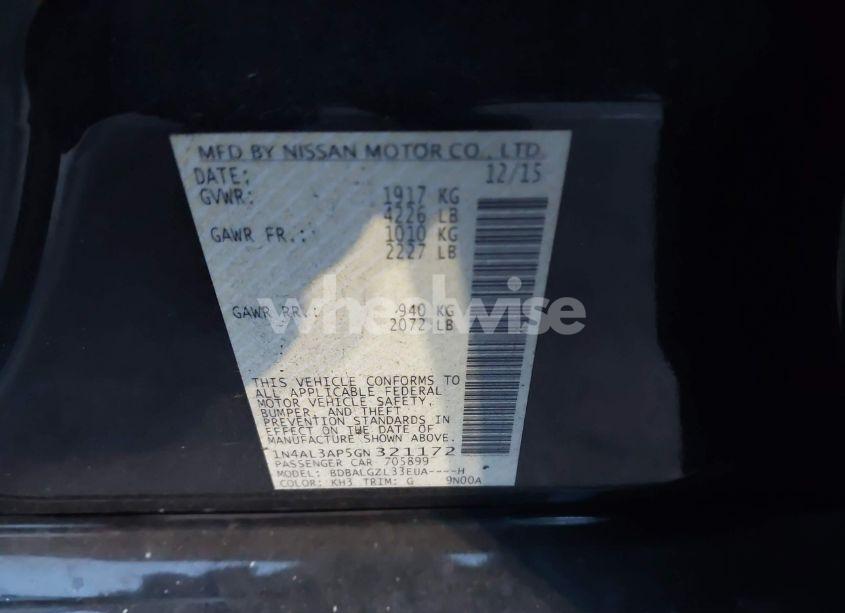 Photo 9 of 2016 Nissan Altima 2.5 S (VIN 1N4AL3AP5GN321172)