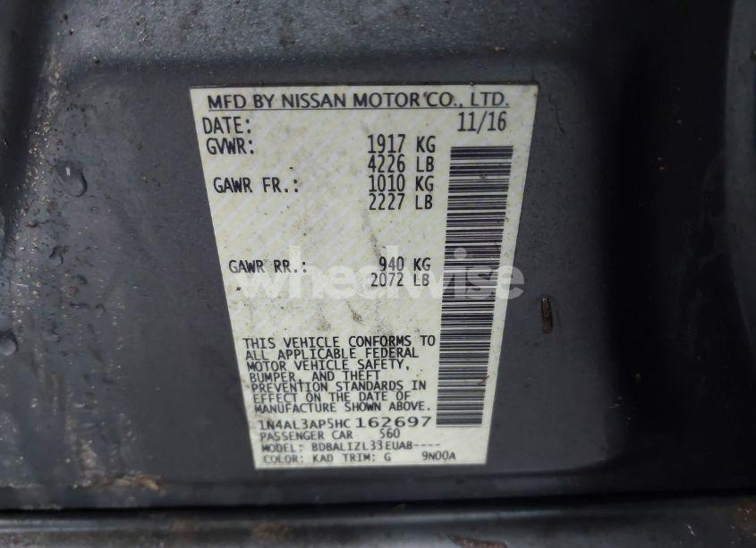 Photo 9 of 2017 Nissan Altima 2.5 SV (VIN 1N4AL3AP5HC162697)