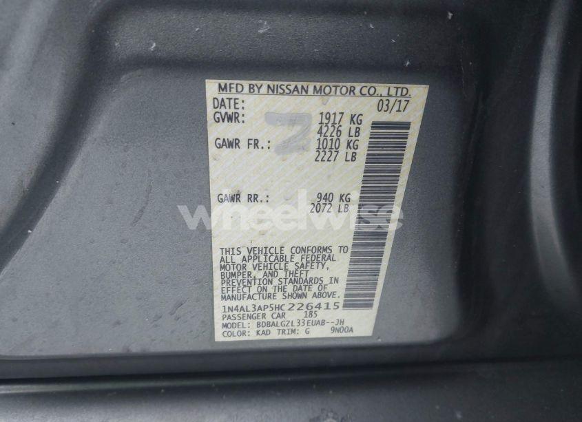 Photo 9 of 2017 Nissan Altima (VIN 1N4AL3AP5HC226415)