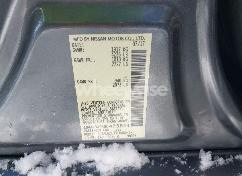 Photo 9 of 2017 Nissan Altima 2.5 S (VIN 1N4AL3AP5HC473644)