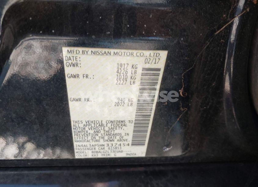 Photo 9 of 2017 Nissan Altima 2.5 S (VIN 1N4AL3AP5HN337454)