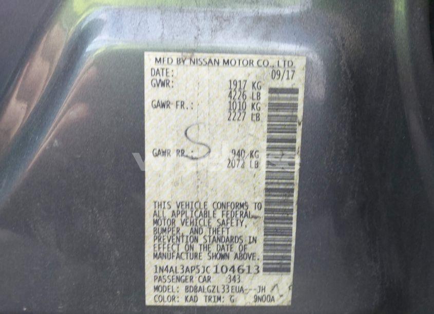 Photo 9 of 2018 Nissan Altima 2.5 S (VIN 1N4AL3AP5JC104613)