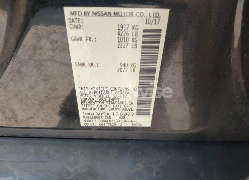 Photo 9 of 2018 Nissan Altima 2.5 SR (VIN 1N4AL3AP5JC136977)