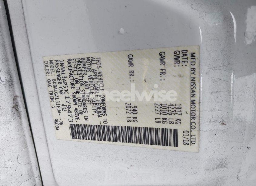 Photo 9 of 2018 Nissan Altima 2.5 S (VIN 1N4AL3AP5JC179473)