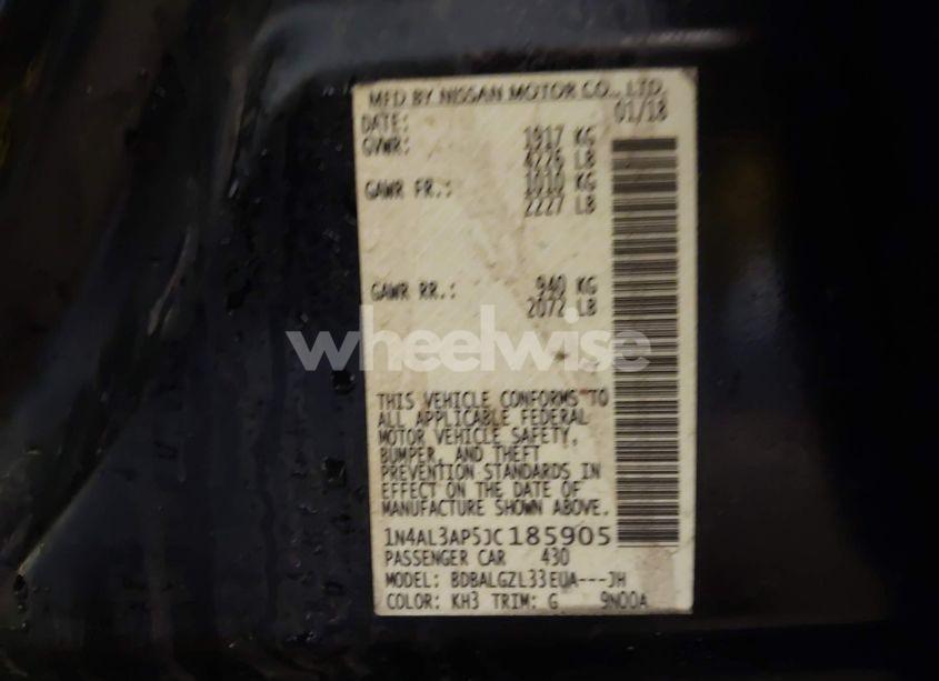 Photo 9 of 2018 Nissan Altima 2.5 S (VIN 1N4AL3AP5JC185905)