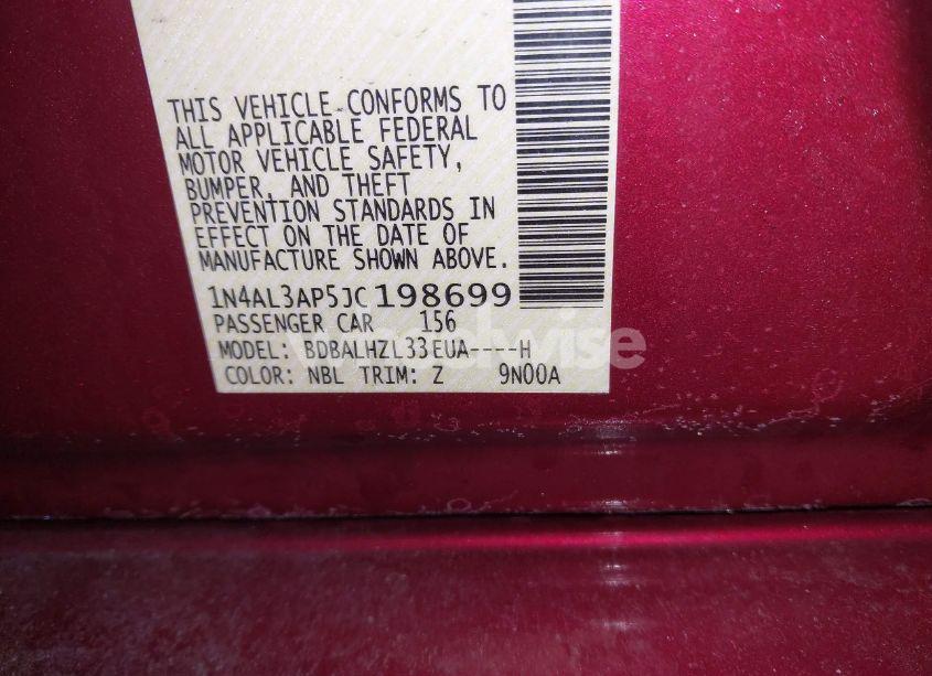 Photo 9 of 2018 Nissan Altima 2.5 SR (VIN 1N4AL3AP5JC198699)