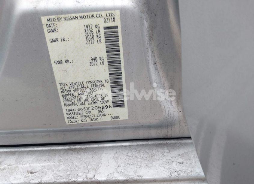 Photo 9 of 2018 Nissan Altima 2.5 SV (VIN 1N4AL3AP5JC206896)