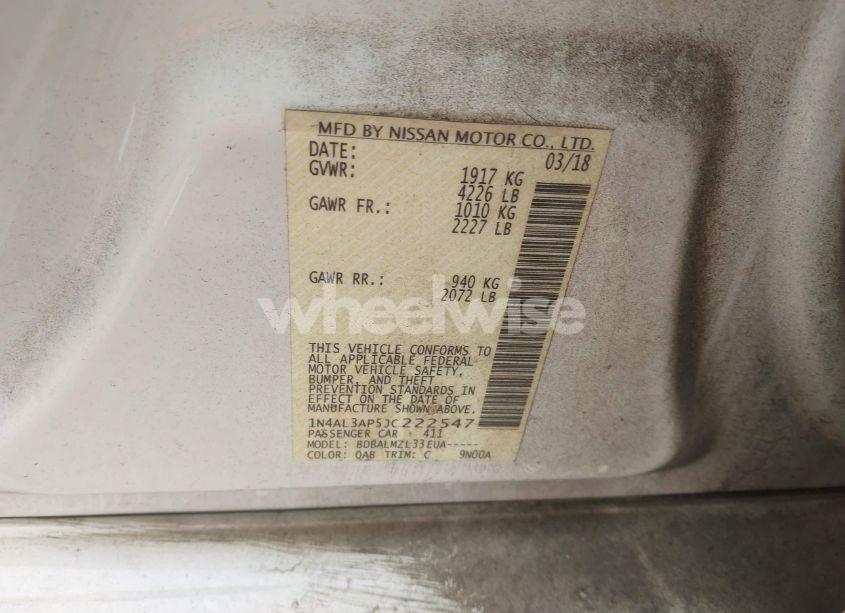 Photo 9 of 2018 Nissan Altima 2.5 SV (VIN 1N4AL3AP5JC222547)