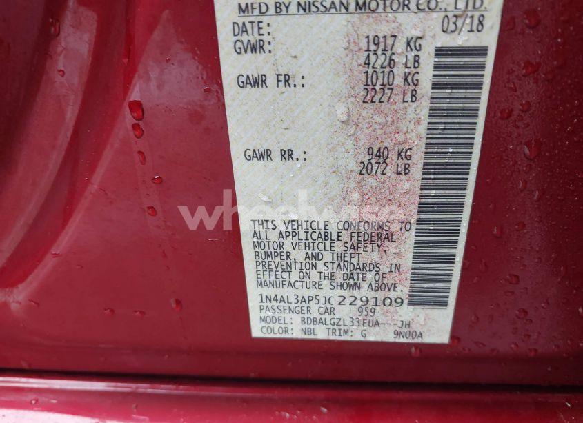 Photo 9 of 2018 Nissan Altima 2.5 S (VIN 1N4AL3AP5JC229109)