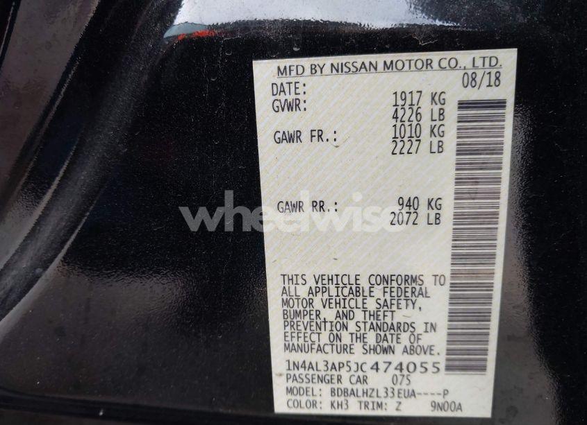 Photo 9 of 2018 Nissan Altima 2.5 SR (VIN 1N4AL3AP5JC474055)