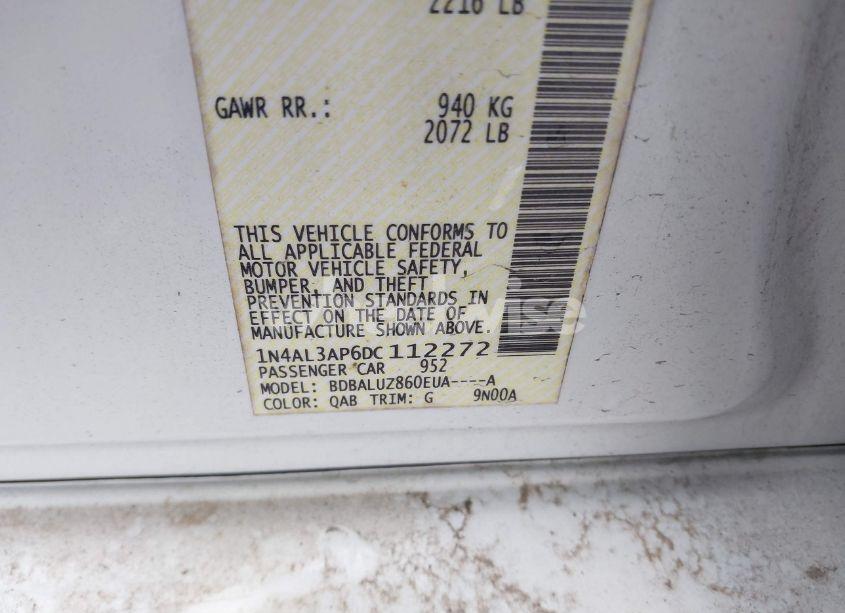 Photo 9 of 2013 Nissan Altima 2.5 SV (VIN 1N4AL3AP6DC112272)