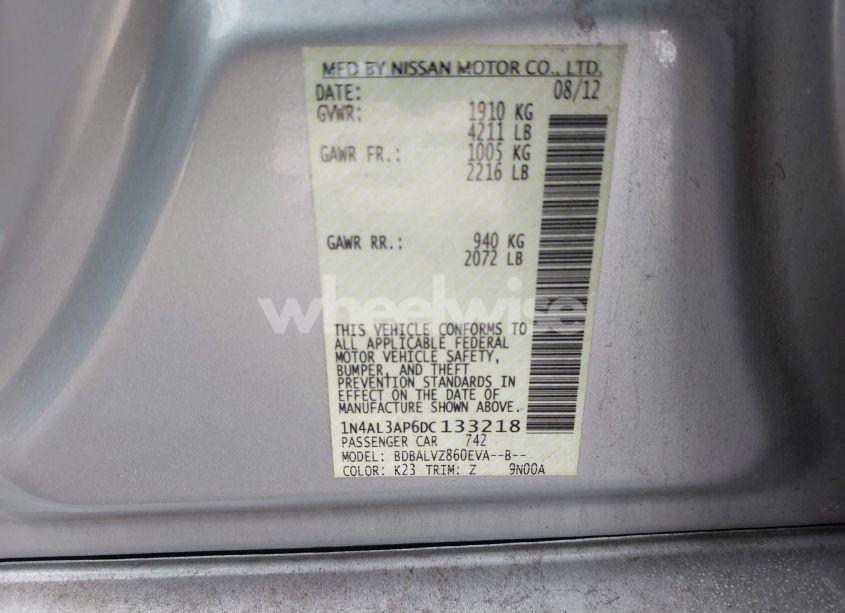 Photo 9 of 2013 Nissan Altima 2.5 SL (VIN 1N4AL3AP6DC133218)