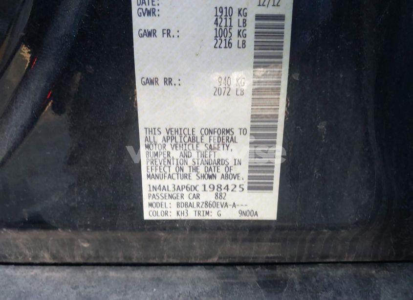 Photo 9 of 2013 Nissan Altima 2.5 S (VIN 1N4AL3AP6DC198425)