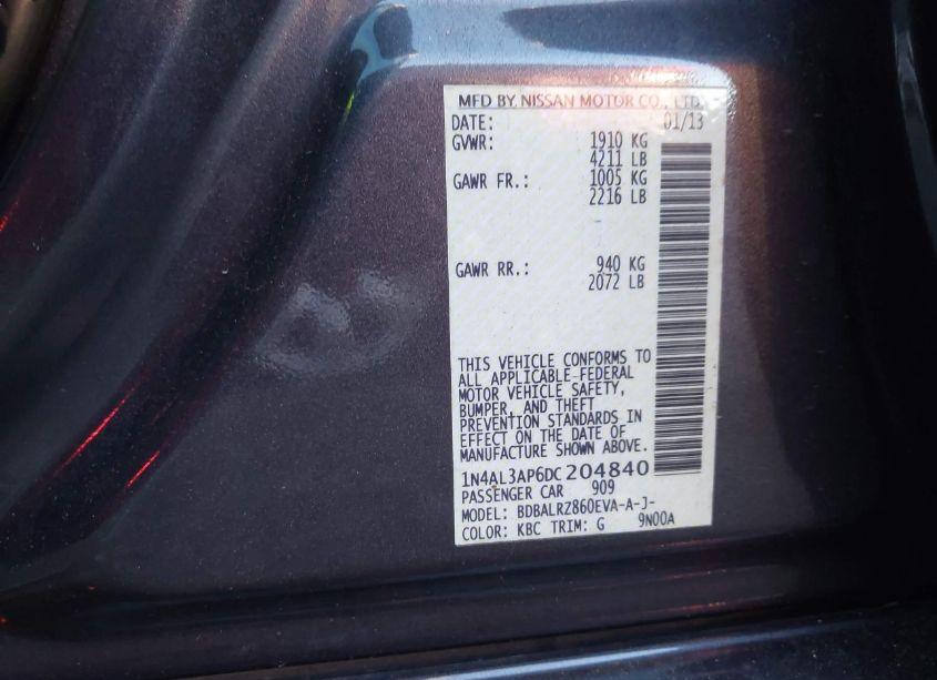 Photo 9 of 2013 Nissan Altima 2.5 S (VIN 1N4AL3AP6DC204840)