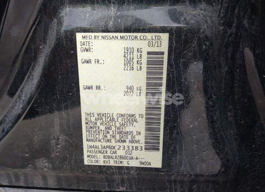 Photo 9 of 2013 Nissan Altima 2.5 S (VIN 1N4AL3AP6DC233383)
