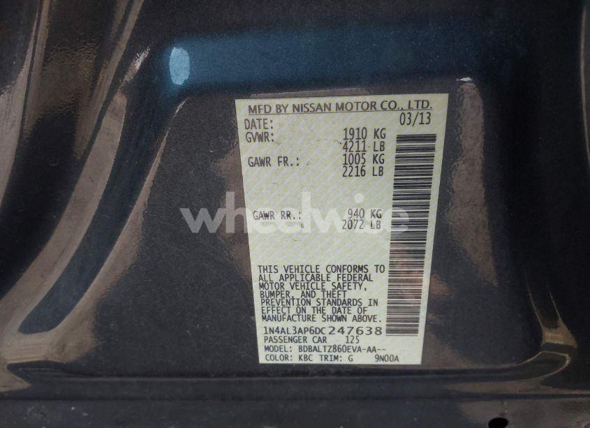 Photo 9 of 2013 Nissan Altima 2.5 SV (VIN 1N4AL3AP6DC247638)