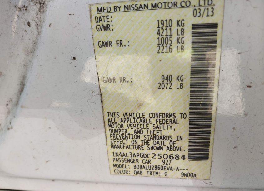 Photo 9 of 2013 Nissan Altima 2.5 SV (VIN 1N4AL3AP6DC250684)