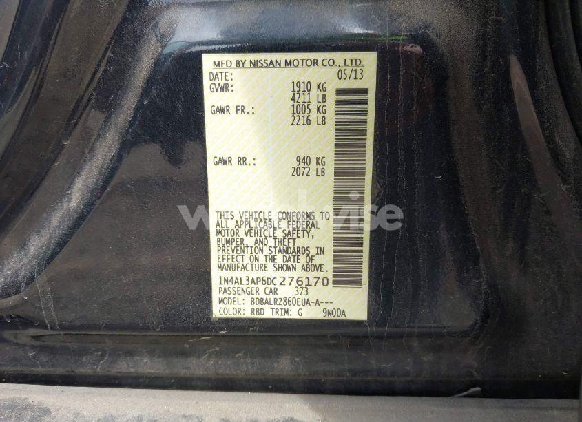 Photo 9 of 2013 Nissan Altima 2.5 S (VIN 1N4AL3AP6DC276170)