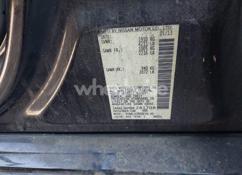 Photo 9 of 2013 Nissan Altima 2.5 SL (VIN 1N4AL3AP6DC281708)