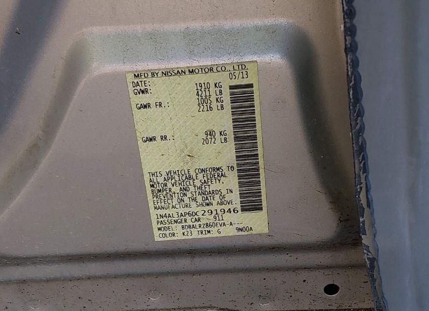 Photo 9 of 2013 Nissan Altima 2.5 S (VIN 1N4AL3AP6DC291946)