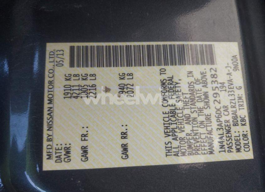 Photo 9 of 2013 Nissan Altima 2.5 S (VIN 1N4AL3AP6DC295382)