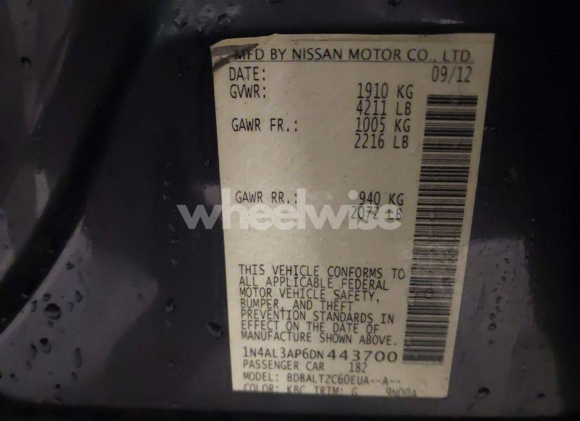 Photo 9 of 2013 Nissan Altima 2.5 SV (VIN 1N4AL3AP6DN443700)