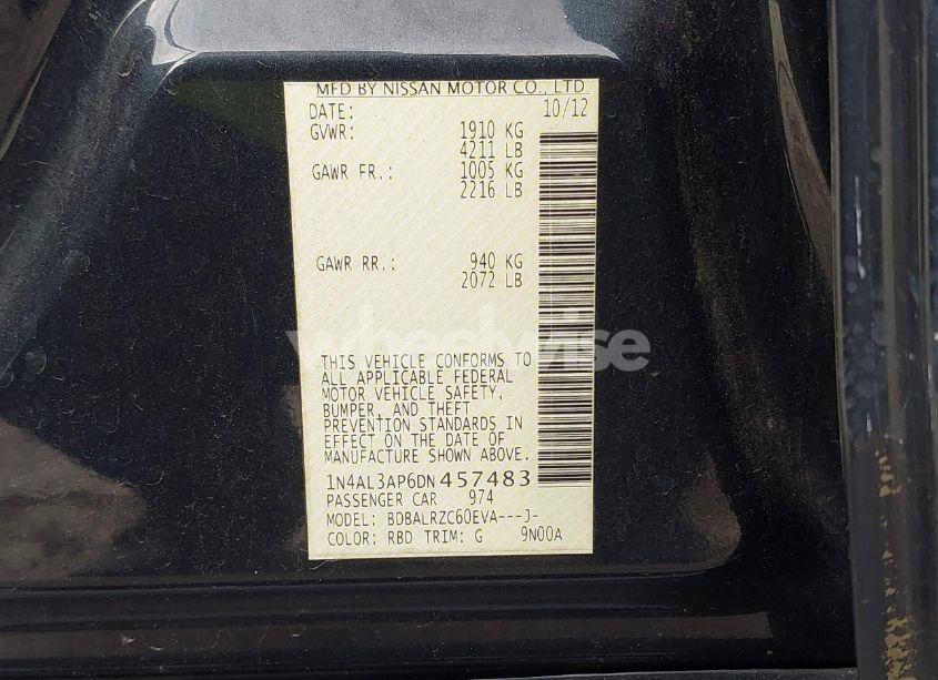 Photo 9 of 2013 Nissan Altima 2.5 S (VIN 1N4AL3AP6DN457483)